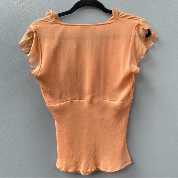 Vintage Creamsicle 100% Silk Crepe Top Y2K - Picture 7 of 11